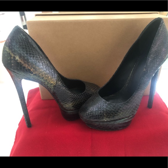 Brian Atwood Collection Crocodile Platform Pumps - Picture 2 of 5
